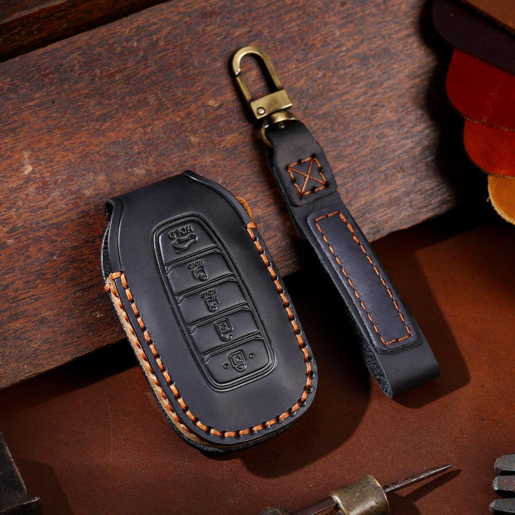 Leather Car Key Cover for Hyundai Fiesta - Cross-Border Hot-Selling Accessory