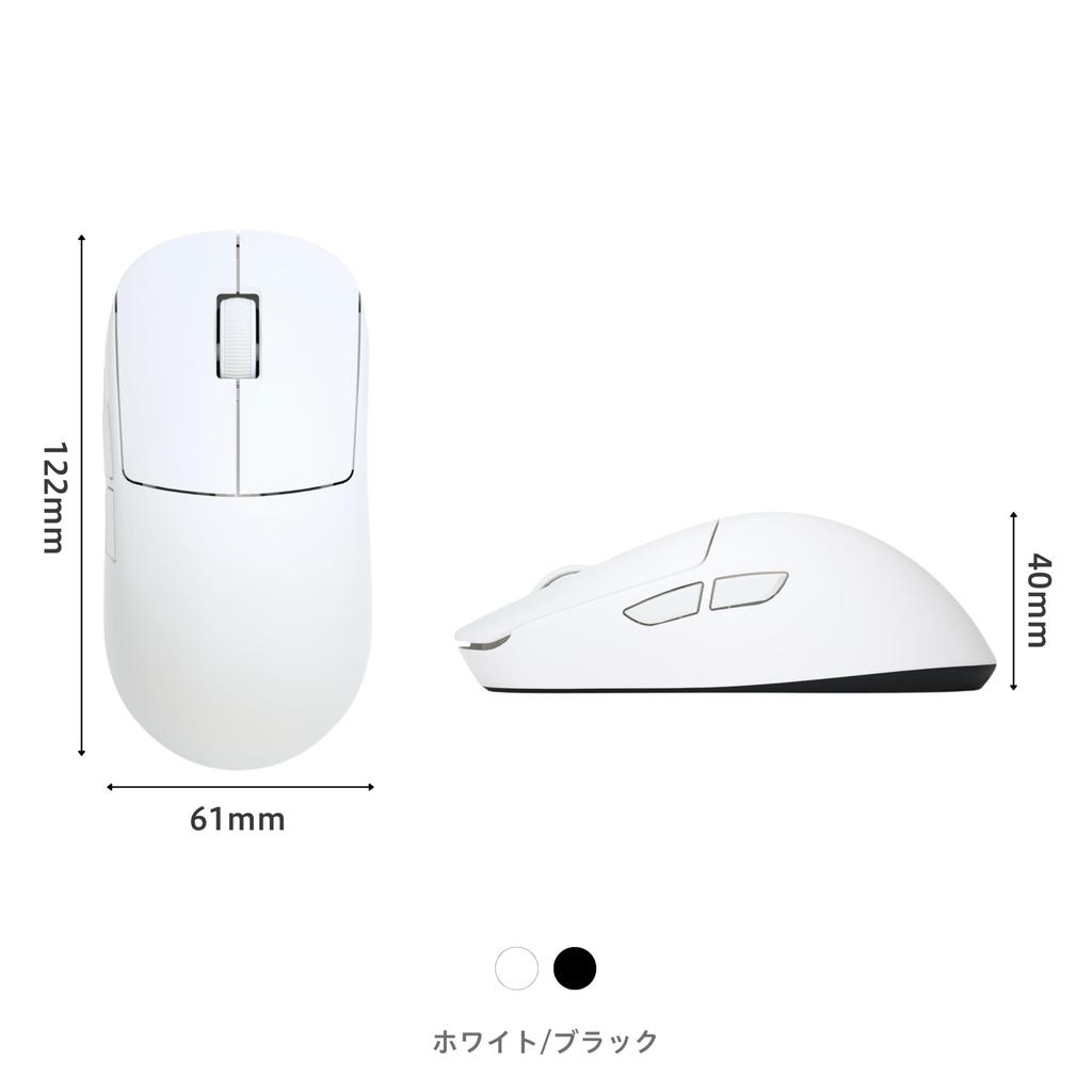 AIM1 Shigure SHIGURE Белая беспроводная мышь Симметричная 45 г PAW3395 80 часов работы Совместимая левая-правая 8000 Гц 26000 точек на дюйм Беспроводная/проводная