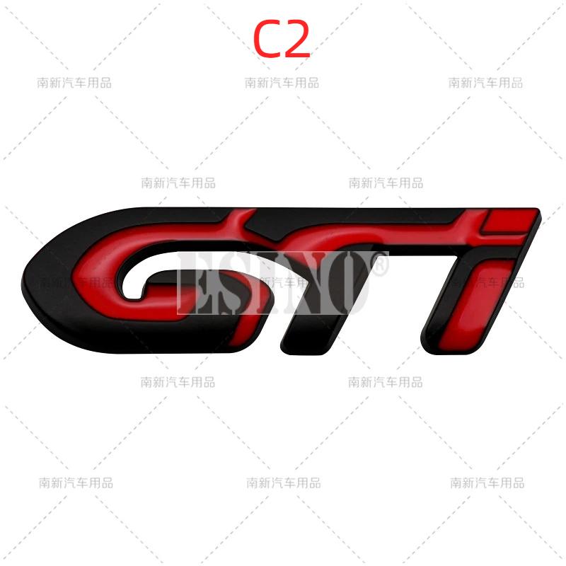 Car GT GTI Line 3D Metal Chrome Zinc Alloy Emblem Car Badge Body Fender Adhesive Emblem