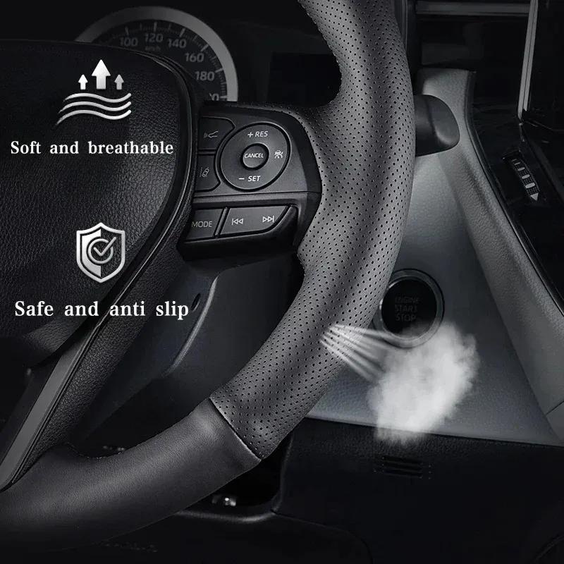 Car Steering Wheel Cover Microfiber Leather For Honda Civic 10 2016- CRV 2017- Steering Wheel Braid Car Accessory
