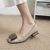 Single Shoes Size Womens 3543 Thick Heels Mary Jane Shoes Rhinestone Buckle Party Dress Shoes