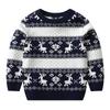 Рождественский вязаный свитер с принтом для маленьких мальчиков и девочек, трикотажная одежда
