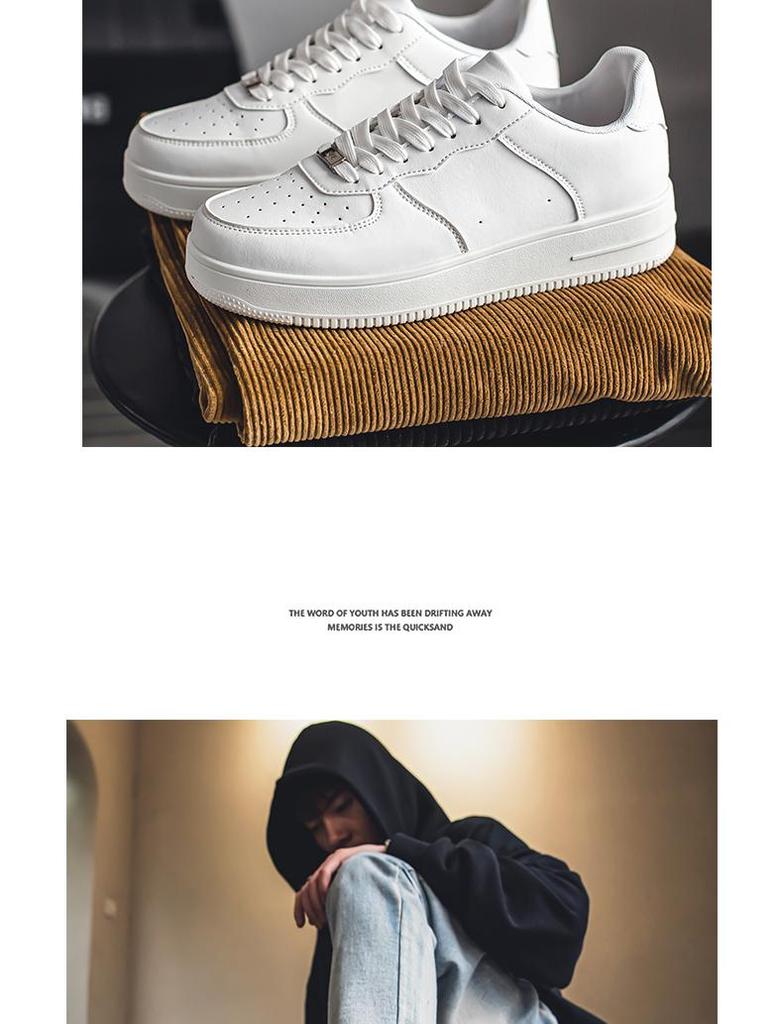 Men's Black Casual and Trendy Air Force Sports Shoes for Autumn and Winter