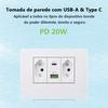 Стандартная для Бразилии настенная розетка 20A PD 3.0 20W Type-C Dual USB быстрая зарядка розетка 118*75 мм огнестойкая панель ПК USB розетка