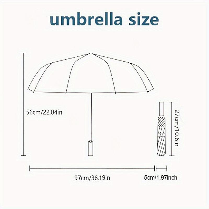 Sports Ball & Star Pattern Automatic Opening/Closing Umbrella - Portable Tri-Fold Design, 8-Rib Iron Frame Outdoor Umbrella, Ideal Gift for