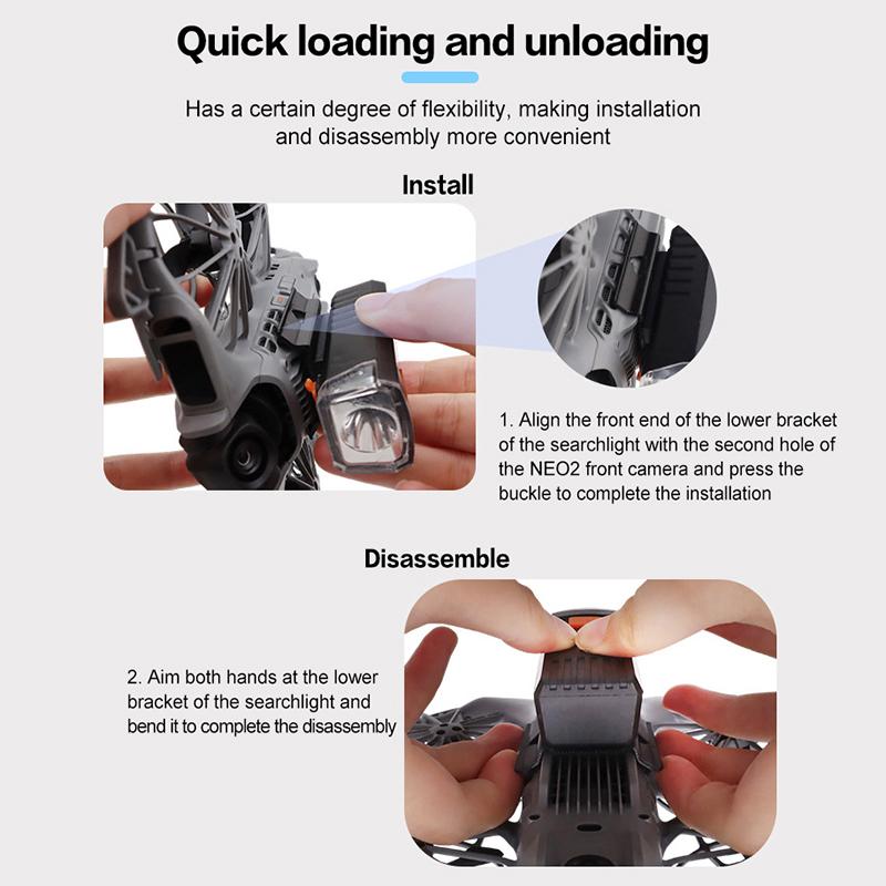 For Neo 2 Drone Led Flight Light Drone Navigation Fixed Searchlight Night Rechargeable Fill Light Drone Upgrade Accessories