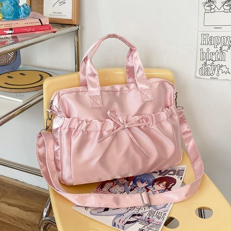 Стильная городская сумка кроссбоди для женщин, повседневная холщовая нейлоновая сумка с деталью в виде банта