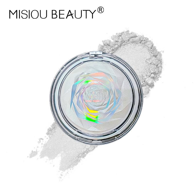 Rose Diamond Highlighter Blush & Contour Palette: 3D Pearlescent Face & Eye Brightener