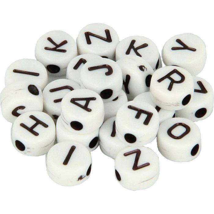 Alphabet Pearl 7mm White and Black 300 Pieces