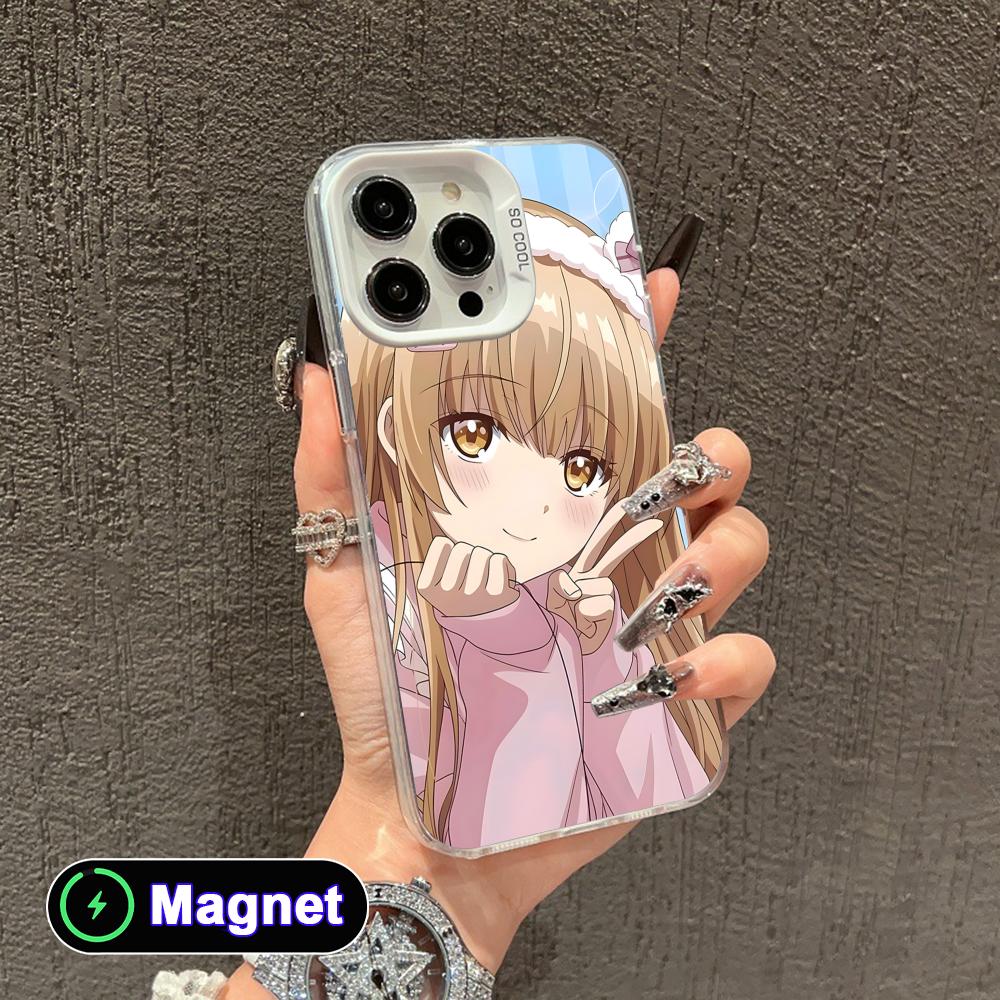 Чехол для телефона Angel Mahiru Shina для iPhone 17 16 15 14 13 12 11 X XR XS Air Pro Max Plus Цветной Серебристый Чехол MagSafe