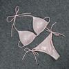 2 Pcs/Set Women Bikini Set Smooth Surface Reflective Padded Wire Free