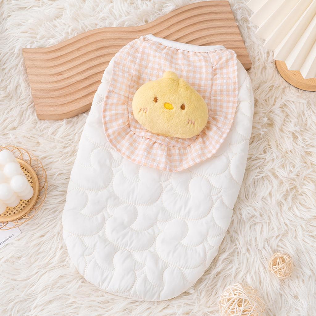 Зимнее пальто Теплый жилет с кроликом Холодная погода С плюшевым милым кулоном Хлопковый жилет Зимняя утепленная теплая одежда Пряжка-пуговица Щенок Сн