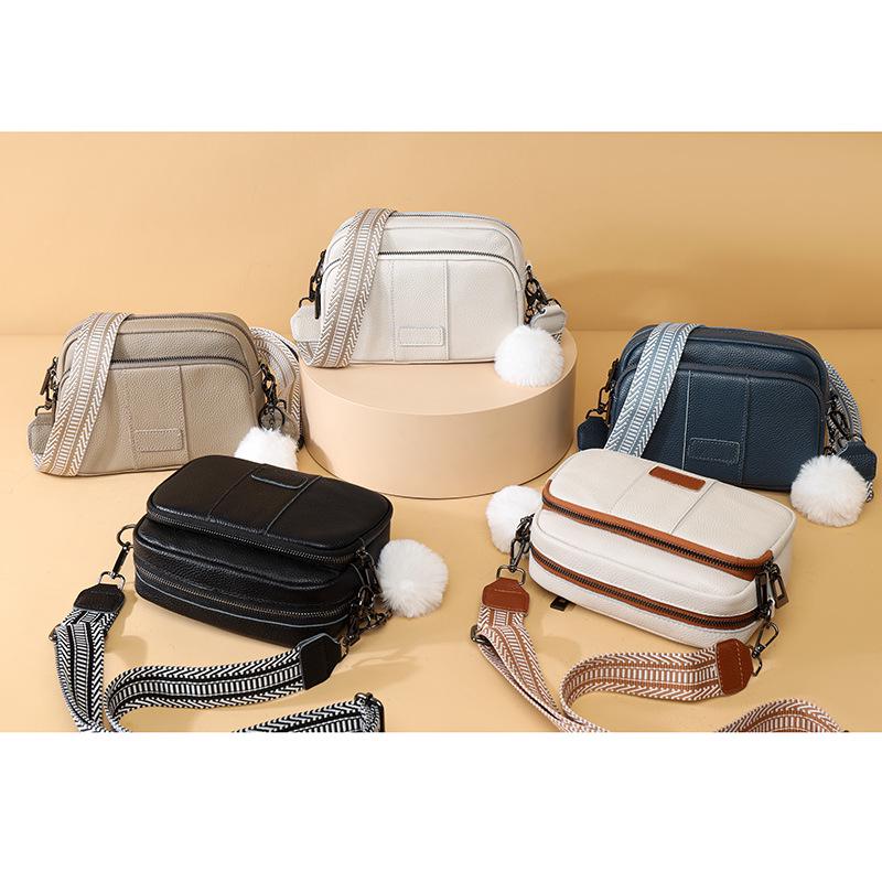 Женская сумка из натуральной кожи через плечо и кроссбоди - Модная однотонная, маленький квадратный дизайн