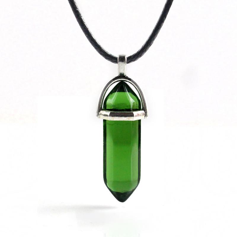 Красивое ожерелье из натурального кристалла с уникальным шестиугольным кулоном для исцеления