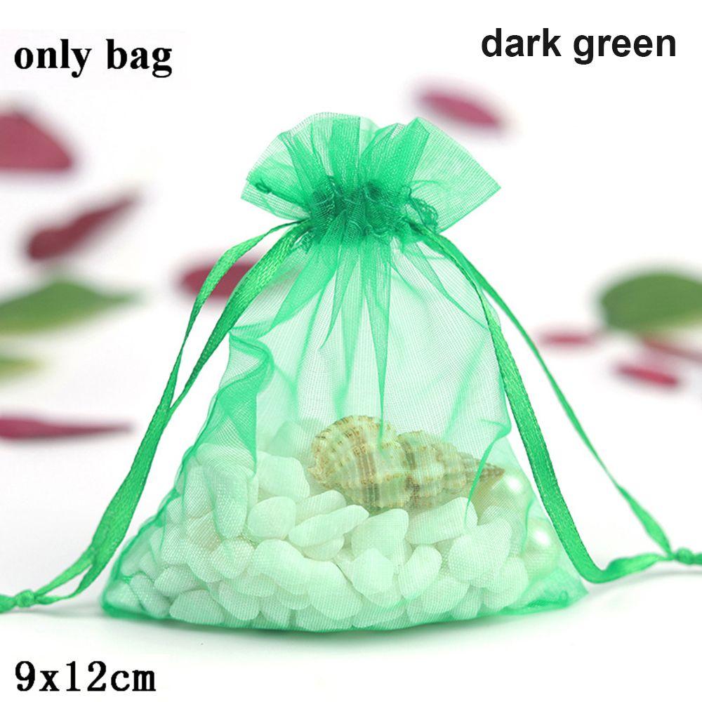 50pcs 9x12cm Colorful Party Candy Box Sheer Organza Jewelry Pouches Gift Bags Packaging