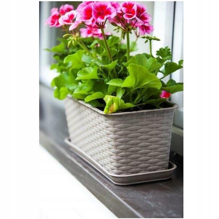 Caramel rattan balcony flowerpot 40 cm