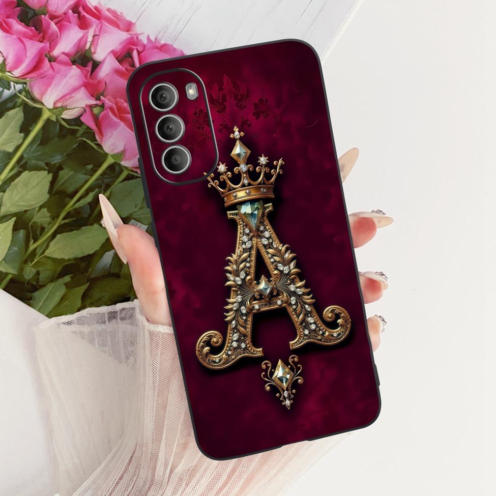 For Motorola Moto G51 5G Case Silicone Luxury Crown Letters 2D Flat Pattern Soft Funda For Moto G51 5G Cover XT2171-2 XT2171-1