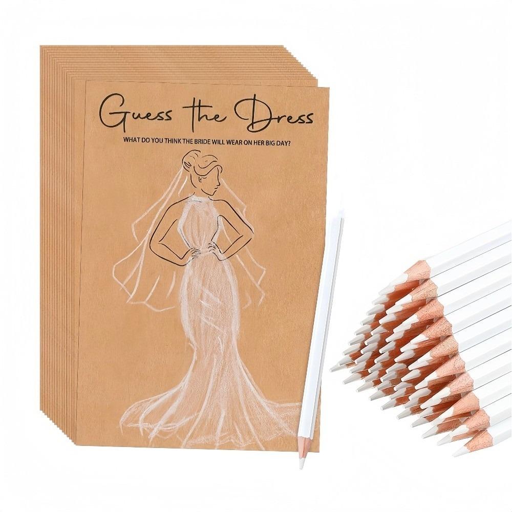 20PCS Funny Wedding Decorations Guess The Dress Bridal Party Ideas Supplies For Guests