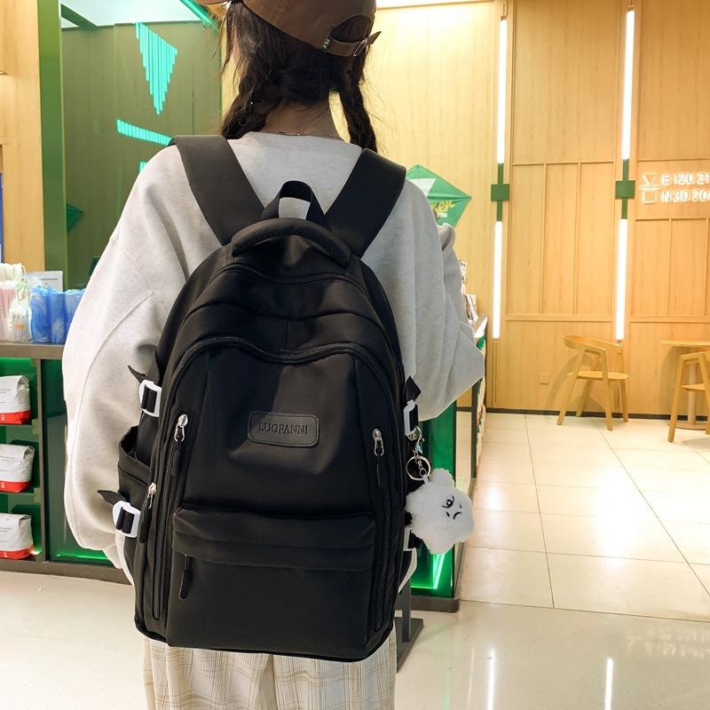Сплошной цвет школьный рюкзак для женщин младших классов средней школы рюкзак большой емкости