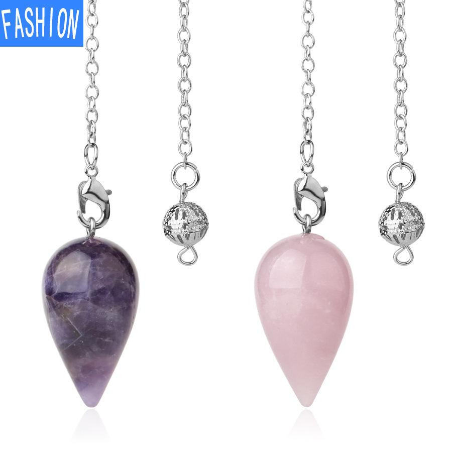 Капля воды, аметист, персонализированная универсальная независимая упаковка, подвеска-маятник из натурального кристалла