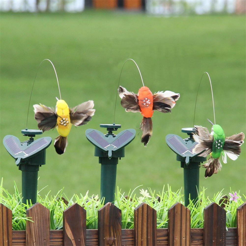 Creative Auto Flying Solar Hummingbird Outdoor Simulation Artificial Feather Color Birds Indoor Courtyard Garden Decoration