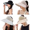 Женская шляпа-козырек от солнца летняя с широкими полями, кепка для рыбалки с бантом, защита от УФ-лучей, полуоткрытый верх, пляжная шляпа для походов, путешествий