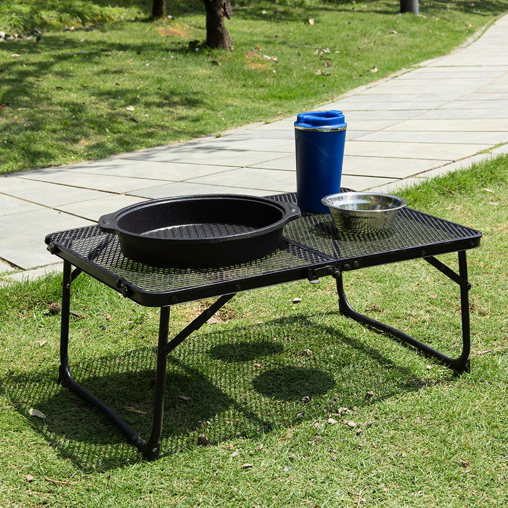 Camping Folding Table Outdoor Picnic Table Foldable Beach Table Mesh Top Grill Table