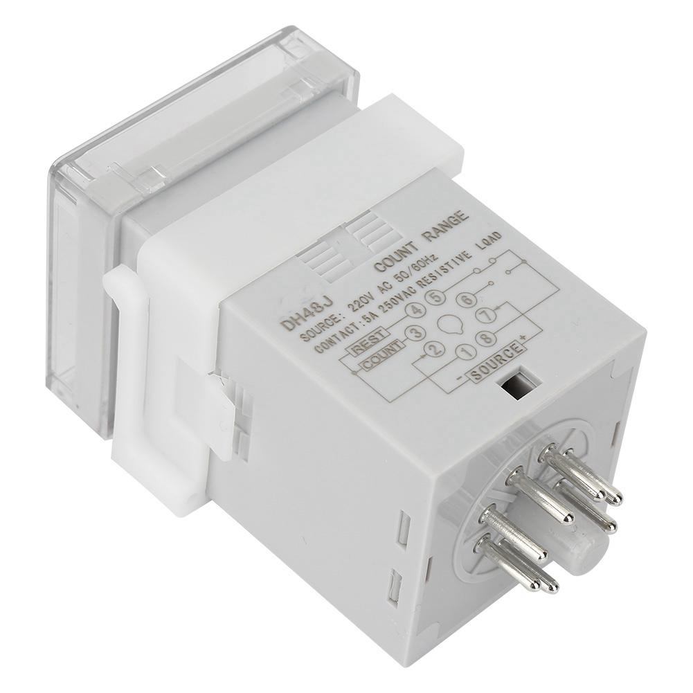 DH48J 220VAC цифровой счетчик реле светодиодный дисплей 1-999900 8-контактный