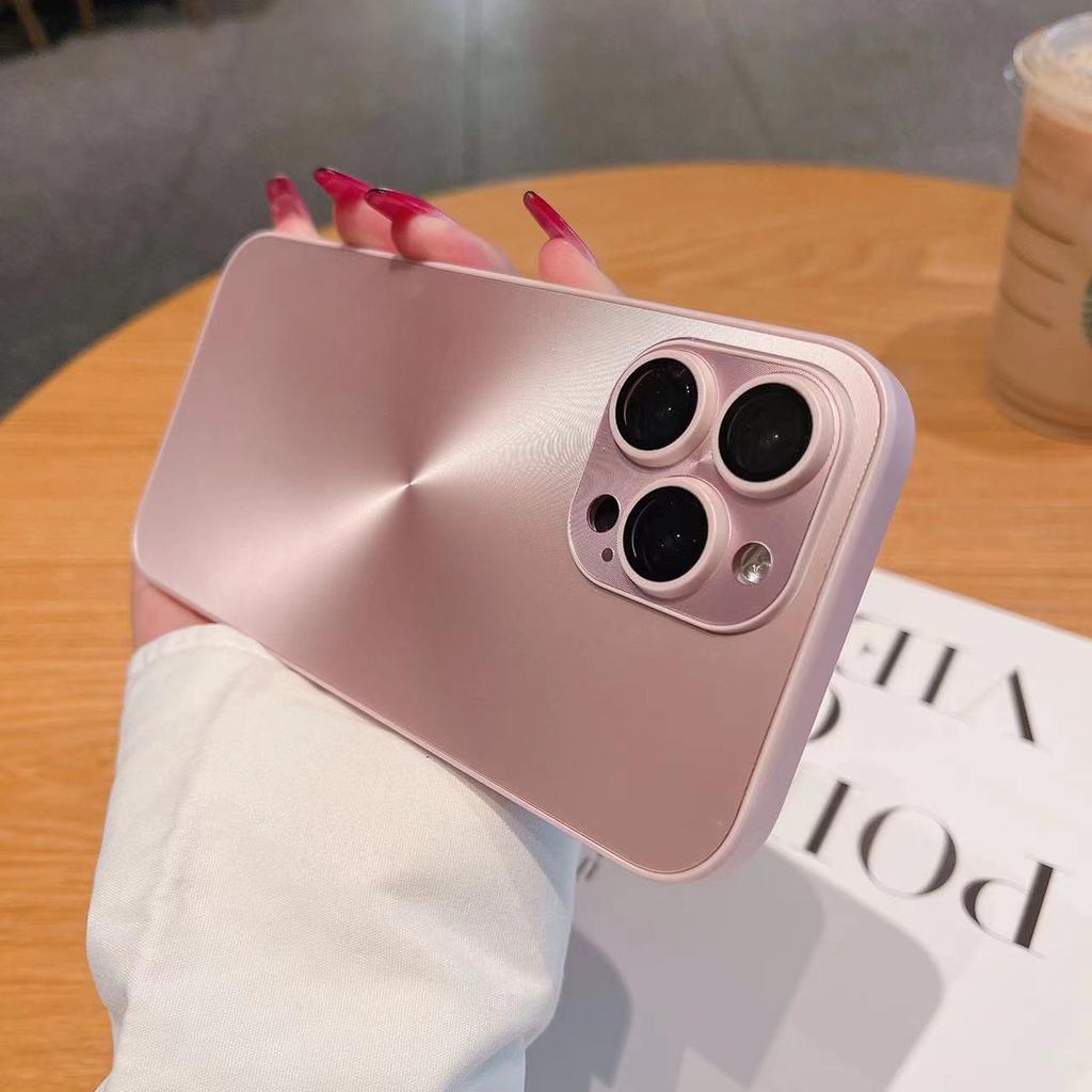 Laser Aurora CD Texture Matte Phone Case For iPhone 17 Air 16 15 14 Plus 13 12 11 Pro Max Lens Protect Bumper Armor Cover
