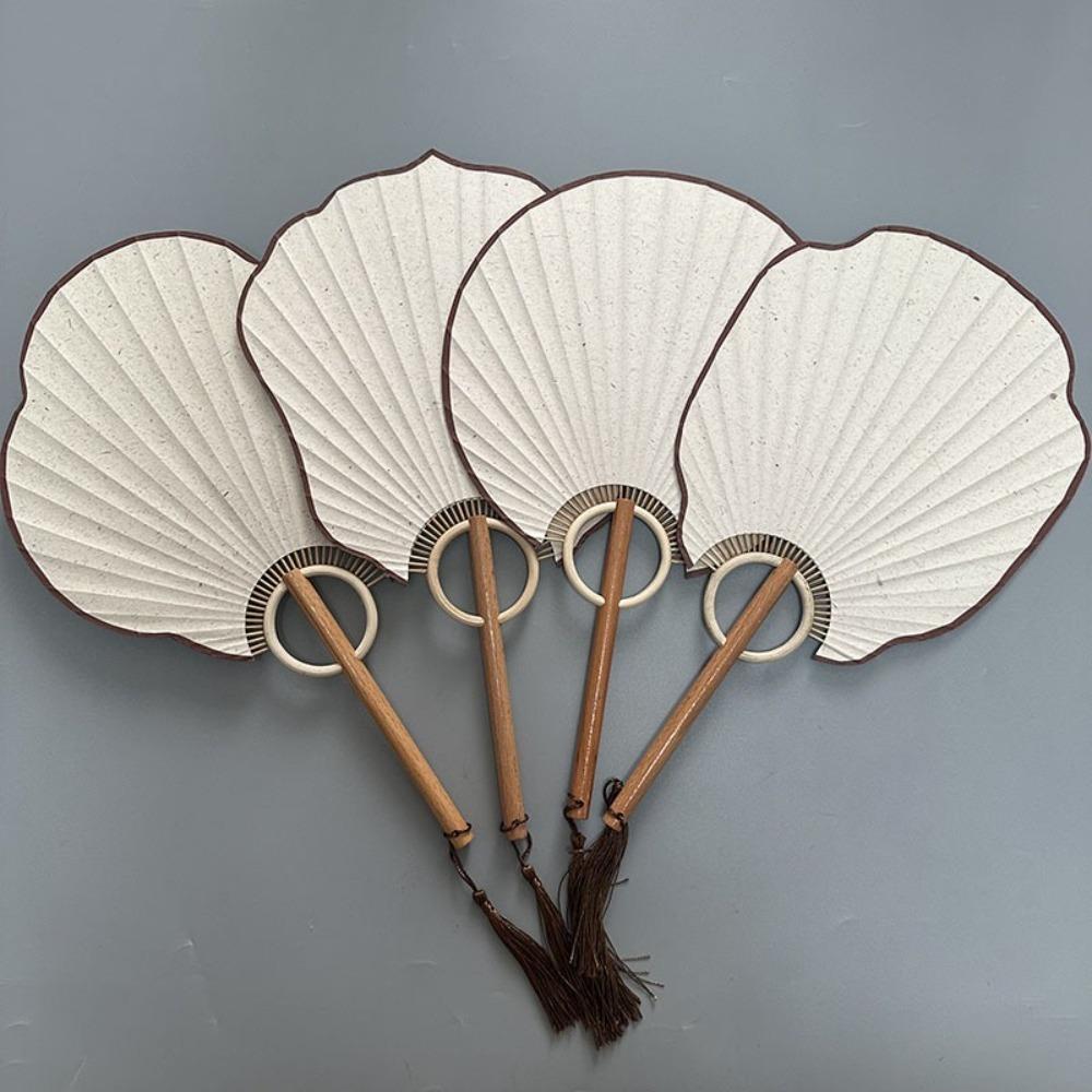 Vintage DIY Xuan Paper Fan Classical Round Fan Portable Hand Painted Fan  Painting