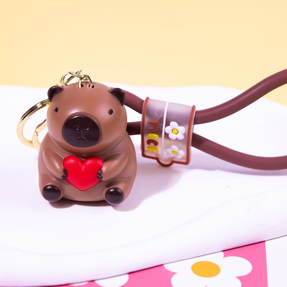 Подвеска на сумку «Я люблю тебя» в виде капибары, светящаяся в виде капибары, светящийся в виде капибары, брелок для ключей «Звук капибары» для девочек