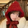 Windproof Lamb Wool Cap Balaclava Women Lei Feng Hat Cute Winter Plush Beanies  Girls
