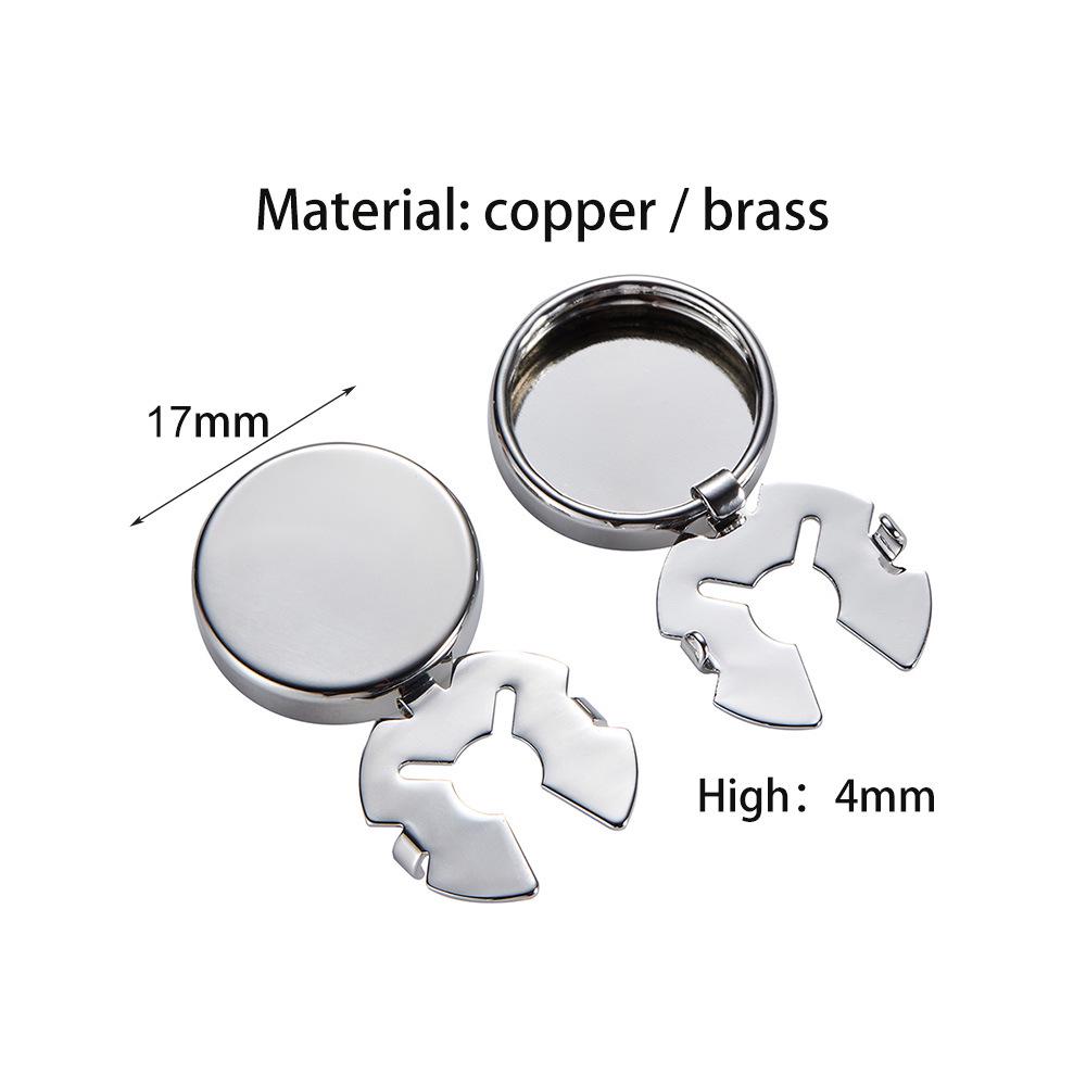 Мужская элегантная рубашка с круглым воротником и металлическими запонками золотого и серебряного цвета