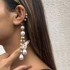 1Pc Clip Earring Imitation Pearls Long Tassel Jewelry Temperament Delicate Ear Cuff for Wedding