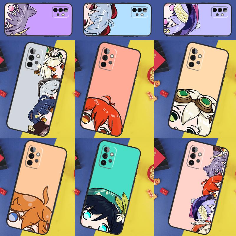 Чехол Genshin Impact Аниме Милый Для Samsung Galaxy A54 A34 A14 A13 A33 A53 A36 A05 A06 A16 A32 A52 A55 A35 A15 A56 A26