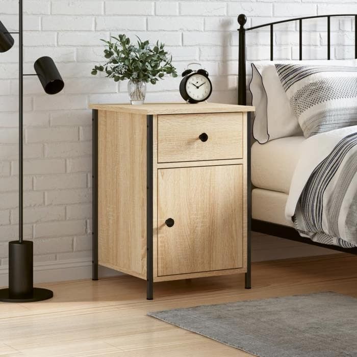 VidaXL Bedside Table Sonoma Oak 40x42x60 Cm Engineered Wood 825905