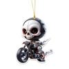 Halloween Car Ornament Cool Skeleton Acrylic Car Rearview Mirror Charm 2D Flat Skull Hanging Pendant for Car Interior Backpack Accessory