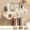 Настенная полка для хранения зубных щеток без сверления, полка для зубной пасты на 4 человека, многоразовая, устойчивая к ржавчине, полка для хранения в ванной