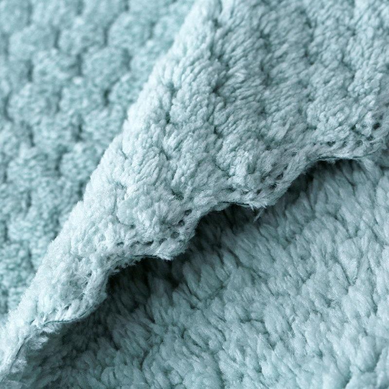 Soft Microfiber Kitchen Towels Absorbent Dish Cloth Anti-grease Wiping Rags Non Stick Oil Household Cleaning Towel