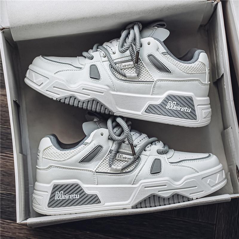 Модные осенние мужские туфли для скейтбординга на толстой подошве, удобные нескользящие повседневные кроссовки на шнуровке для мужчин, для активного отдыха на свежем воздухе