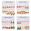 Christmas Reindeer & Santa Claus Stud Earring Set - Festive Cartoon Snowflake Bell Design for Women