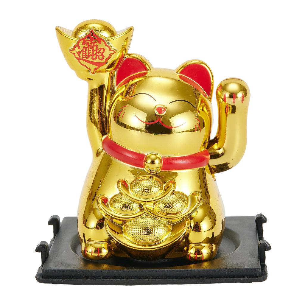Chinese Lucky Cat Large Gold Maneki Nice Neko Waving Hand Paw Up Wealth Prosperity Welcoming Good Luck Waving Cat Birthday Gift Idea Decor
