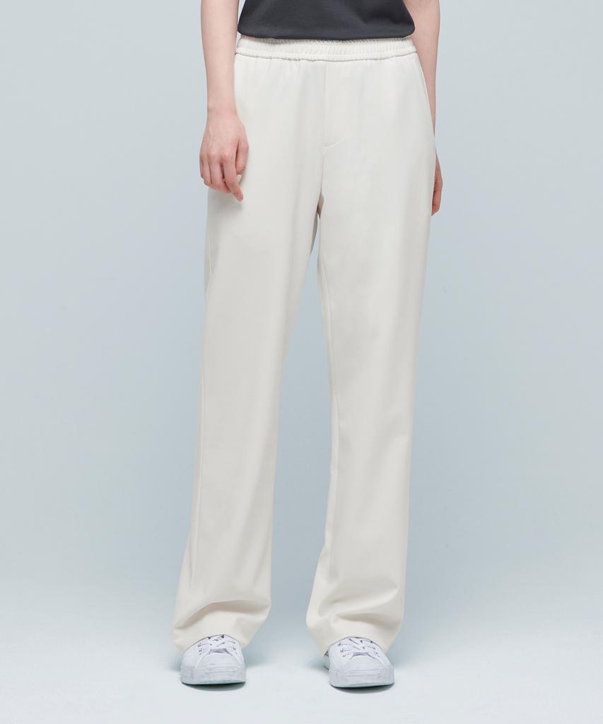 MUSINSA STANDARD Genderless Wide Elastic Waist Slacks [Cream]