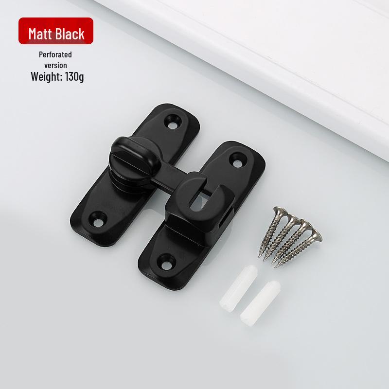 Thickened Zinc Alloy No-Drill 90° Door Latch & Sliding Bolt Lock