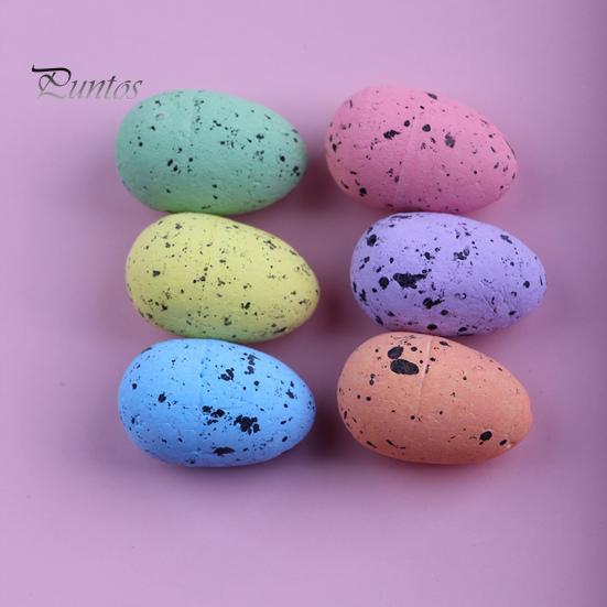 50Pcs Colorful Mini Easter Egg DIY Crafts Projects Home Decoration Small Spotted Simulated Pigeon Egg Ornament Kit Festival Gift