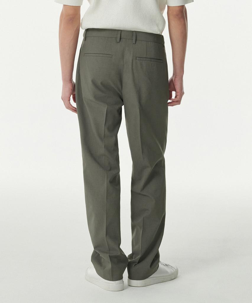 MUSINSA STANDARD Cool Touch Semi-Wide Hidden Banding Slacks [Khaki Gray]