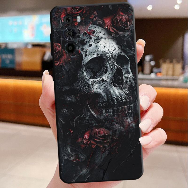 Skull Head Flower Art Phone Case For Motorola Edge 50 40 Pro 60 50 40 30 Ultra Neo Fusion Moto G Play G Stylus G Power G 2025