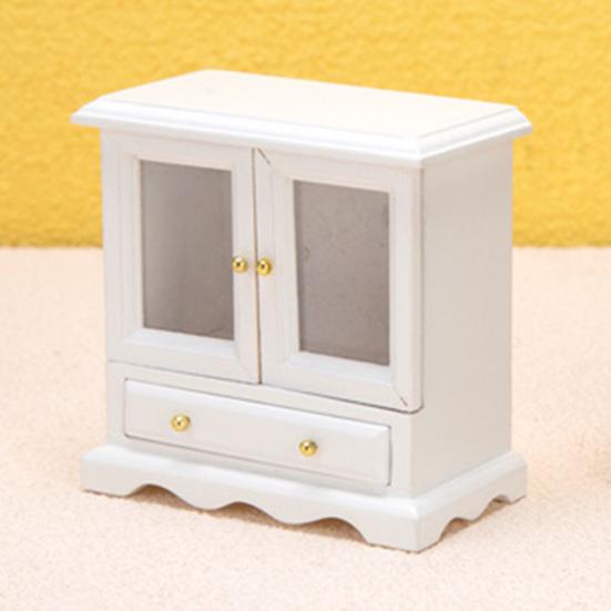 Tiny Storage Cabinet DIY Photo Props 3D Durable 1:12 Dollhouse Scene Decoration Bookcase Micro Landscape Furniture