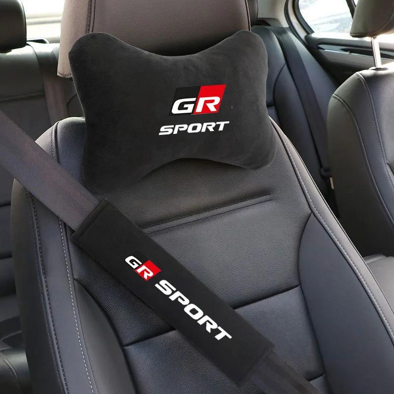 Soft Neck Pillow Auto Accessories for GR Sport Gazoo Racing Yaris 86 Supra Car Seat, Seat Belt Shoulder Neck Support Headrest
