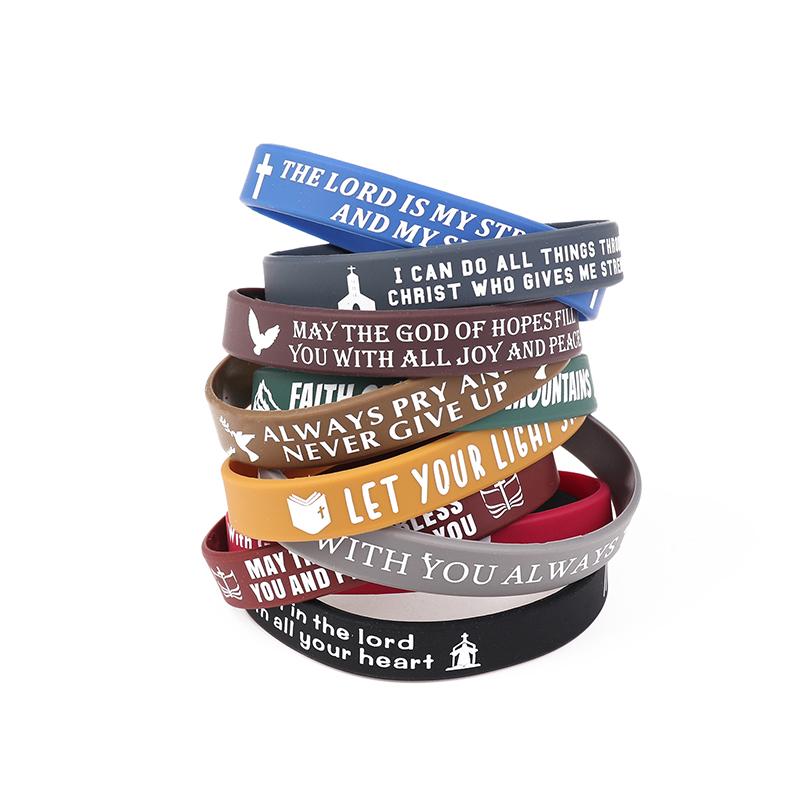 40 шт. Вдохновляющие силиконовые браслеты с библейскими стихами, резиновые браслеты на веру, идеальные христианские подарки для мужчин, женщин и подростков